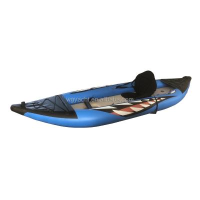 China Fishing and rowing drop boarding cheap inflatable kayak plastic kayak fishing kayak lsf for single or 2 person for sale