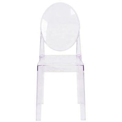 China Contemporary Wholesale Acrylic Transparent Crystal Clear Ghost Armless Chair for sale