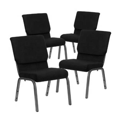 China Modern Upholstered Church Chair Black Metal Frame Chairs For Church for sale