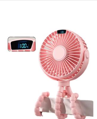 China Portable Flexible Tripod Summer Drinking Fans Usb Rechargeable Battery Rotating Multifunction Fan Led Outdoor Fan for sale