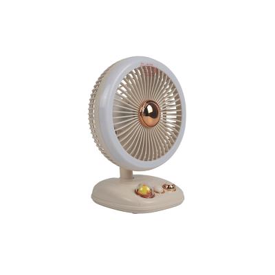 China Ultra Long Battery Life Customized Logo Manufacturing Cooler Portable LED Night Light Oscillating Desktop Fan for sale