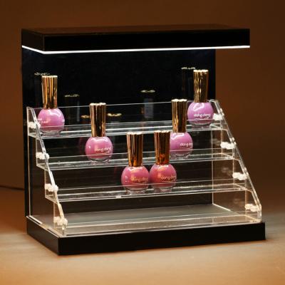 China Acrylic Custom Logo Makeup Cosmetic Tray Storage Display Boxes Counter Counter for sale