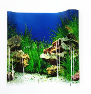 China Viable Aquarium Background Poster Aquarium Double Sided Coral Rock Landscape Poster Wall Decor 30cm-100cm for sale