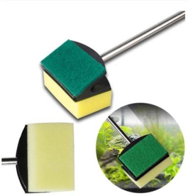 China Viable Algae Yellow Green Double Side Sponge Aquarium Cleaning Brush Tool Aquarium Accessories Fisk Tank Tools for sale