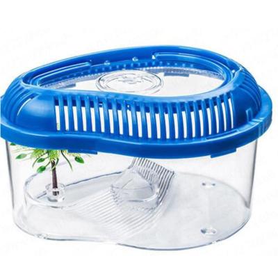 China Mini Pet Aquarium Turtle Viable Plastic Breeding Cage Small Reptile Tank for sale