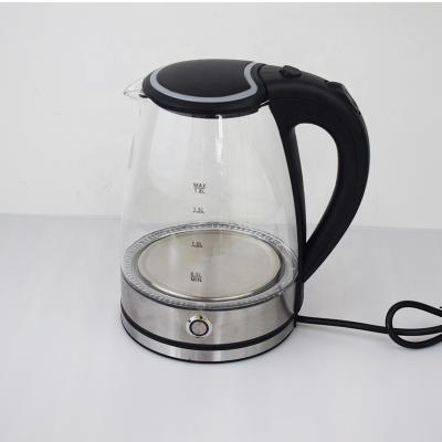 China 360 Glass Rotating Cordless Electric Kettle Borosilicate Base 1.8L Electric Glass Electric Kettle for sale