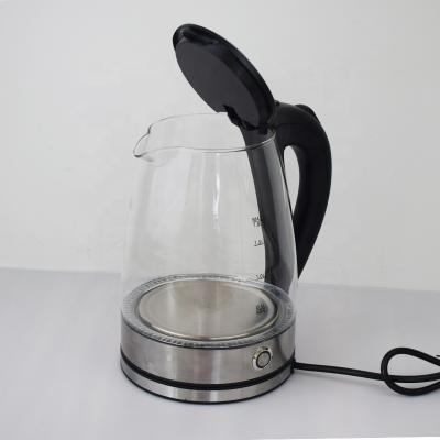 China Sale 360 ​​Degree Electric Kettle Temperature Control Glass Home Kitchen Electric Glass Kettle Hot Low Rotation Kettle for sale