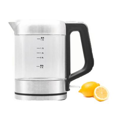 China 360 Degree Hot Sale 1.8L Electric Kettle Glass Chamber High Quality Low Rotation Glass Electric Kettle 1.8L for sale