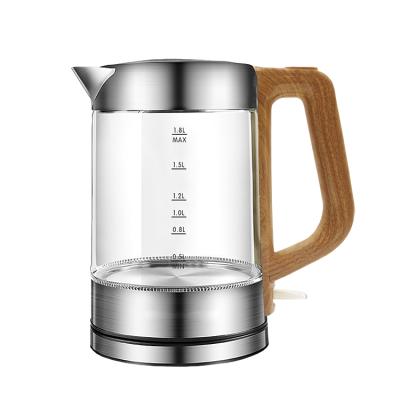 China 360 Base 220-240v 1.8L Degree Electric Glass Kettle Rotating Appliances Electric Glass Kettle Water Household Appliances for sale