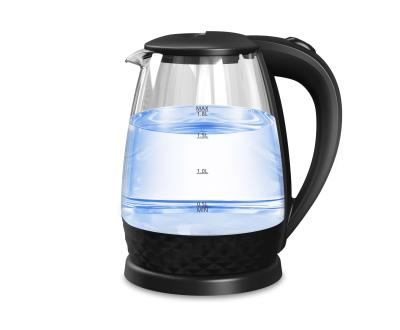 China 360 Degree Rotation Low Top Selling Electric Glass Tea Kettle Electric Glass Kettle for sale