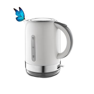 China 360 Degree Rotating Base 1.8L Electric Kettle With Handle Electric Kettle Plastic White Water Heater for sale