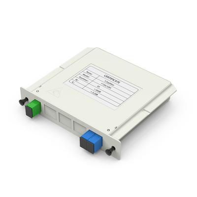 China High Quality 1x2 Type PLC Splitter Cassette ABS Box PLC Fiber Optic Splitter 1 Min 2 Type FTTH Cassette PLC Three Years Warranty 1310/1550nm for sale