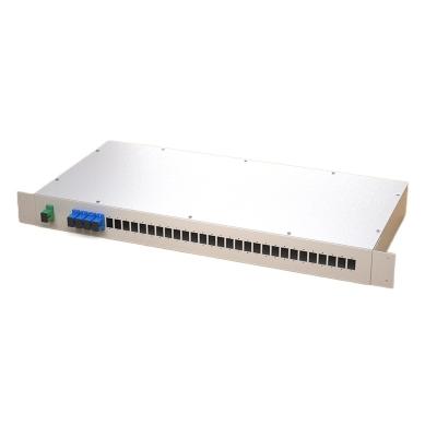 China Indoor Chassis Rack FTTH 1x2 PLC RACK Type Fiber Optic Splitter With SC/APC Connector Distribution Frame Terminal Box Fiber Optic Patch Panel for sale