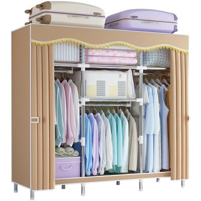 China (Other) China factory supply 143cm modern design adjustable canvas wardrobe closet folding wardrobe for kids for sale