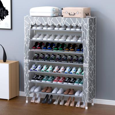 China (Other) 5 Layers Adjustable Shoe Rack With Canvas Cover China Factory Wholesale Shoe Rack Foldable Shoes Rack for sale