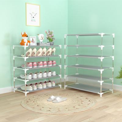 China Shoes (Other) 6 Tier Steel Pipe Shoe Rack Metal Shoe Rack Ultra Strong Simple Adjustable Storage Portable Organizer Shelf for sale