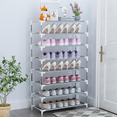 China (Other)Cheap Adjustable 7 Tier Shoe Rack Free Standing 30 Pair Metal Shelf Shoe Organizer Pipe Shoe Storage for sale