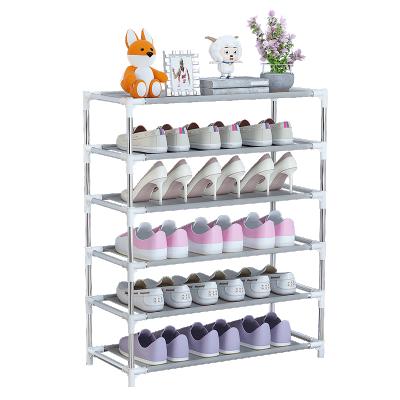 China (Others) China Factory Supply 6 Adjustable Tiers DIY Esay To Assemble Matel Steel Shoes Rack Cheap Shoe Organizer for sale