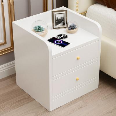 China Sleepless Convertible Stand With Wireless Charger Cheap Bedside Drawer Cabinet Panel Night Table MDF Night Stand for sale