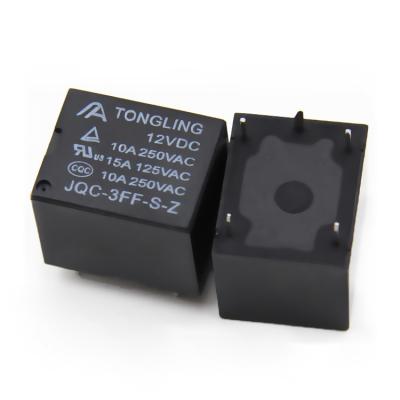 China Board sealed relay T73 SPDT 12V 7A 10A 1HS/1ZS JQC-3F relays TONGLING factory direct sale for sale