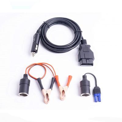 China OBD 2 Vehicle Backup Power Supply Cable Memory Saver With Ext. Removable Lighter Price YS-JPC001 alligator car 12V battery power supply for sale