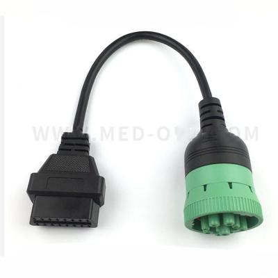 China Type - 2 Green J1939 German 9pin Female To 16pin Obd2 Cable 0.3m GPS Trackers And Scan Tools Female Price Other for sale