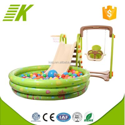 China Plastic combined plastic swing and slide set indoor swing with slide for sale