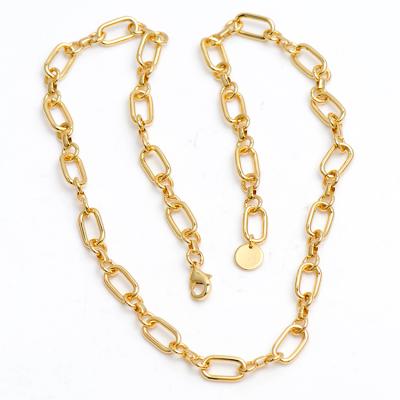 China Wholesale Hiphop Cuban Link 18k Gold Plated Chain Necklace Jewelry For Women And Men for sale