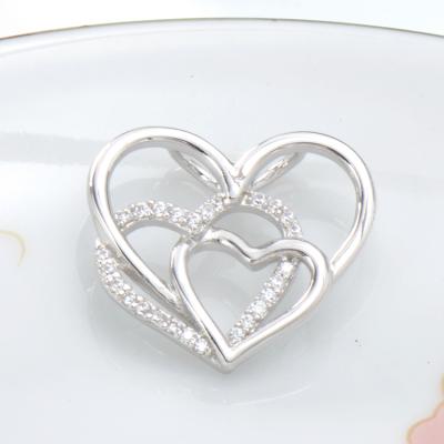 China Newest Design Women 925 Sterling Silver Three Heart-Shape Pendant Necklace Romantic Jewelry for sale