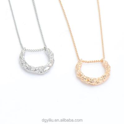 China Wholesale Office / Career Fashion Brass Rose Gold Plated Women Jewelry c Shape Letter C Pendant Necklace for sale