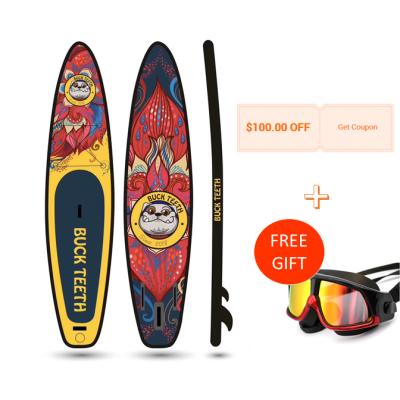 China UV Paint Women SUP Buckteeth Summer Flower Red High Quality 10'6