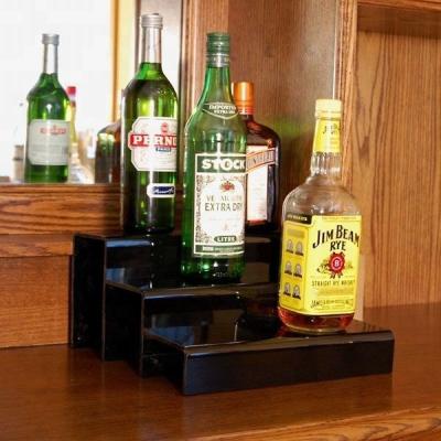 China Tabletop Wine 3 Steps Liquor Bottle Shelf Display , Acrylic Wine Rack for sale