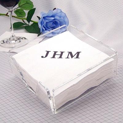 China Africa Clear Acrylic Cocktail Napkin Holders / Wedding Reception Ideas for sale