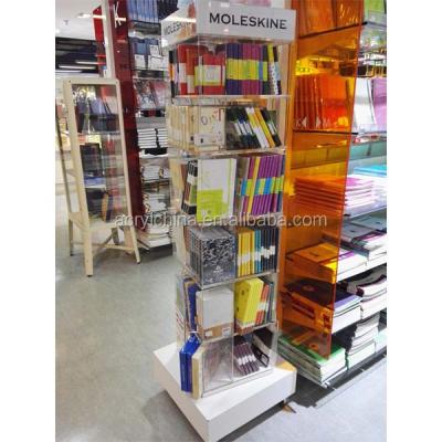 China Daily Necessities Customized Acrylic Rotating Floor Book Display Stand for sale