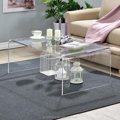 China Coffee Table Customized Rectangle Acrylic Desk / Clear Acrylic Coffee Table for sale