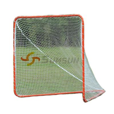 China Portable High Tensile Steel Size Official Goal With Detachable Steel Net 100% Frame Orange Color 6'*6'*7' Lacrosse Goal for sale