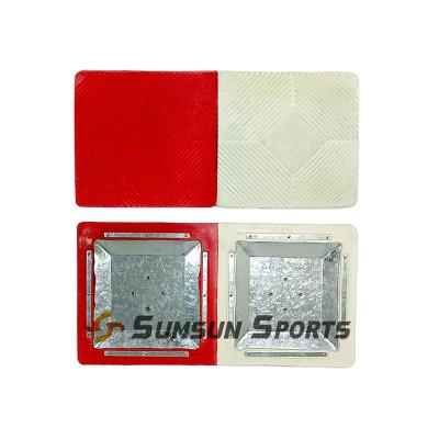 China For Baseball High Performance Baseball Orange And White Reduce Risk Of Injury Baseball Double Rubber Base for sale