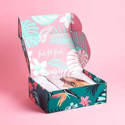 China Custom Recyclable Corrugated Cardboard Ad Subscription Box Packaging Clamshell Wig Beauty Skin Care Set Makeup Cosmetic Gift Box for sale