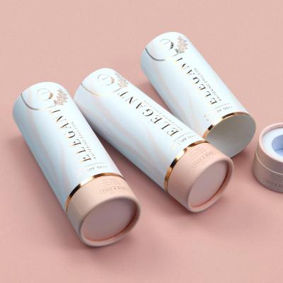 China Biodegradable Skin Care Perfume Packaging 30 50 100Ml Empty Frosted Glass Cream Jar Lotion Pump Serum Glass Bottle With Lid Paper Tube for sale