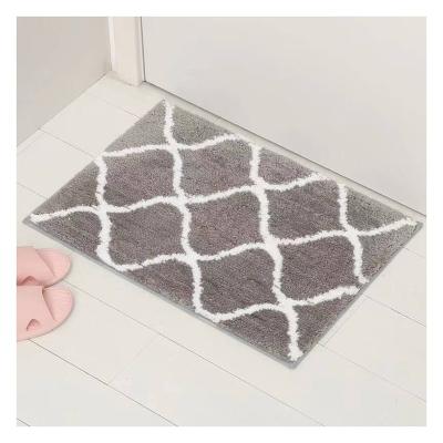 China Washable Fabric Soft Foot Mat Comfortable Bathroom Mat Non Slip Absorbent Door Mat for sale