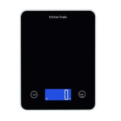 China WITH LID Black Durable Single Scales Electronic Kitchen Scale Glass Digital Food Scale for sale