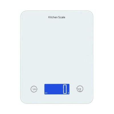 China WITH COVER New Portable White Home Tool 3kg Digital Kitchen Weight Glass Scale for sale