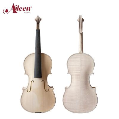 China AileenMusic Interesting Solid High Grade Fir White Unvarnished Flamed Violin (V100W) for sale