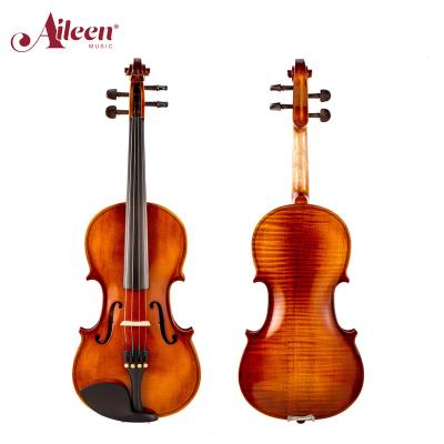 China Plywood body with very interesting veneer AileenMusic High Quality Antique Advanced Flamed Student 4/4 Violin (VG002-HPA) for sale