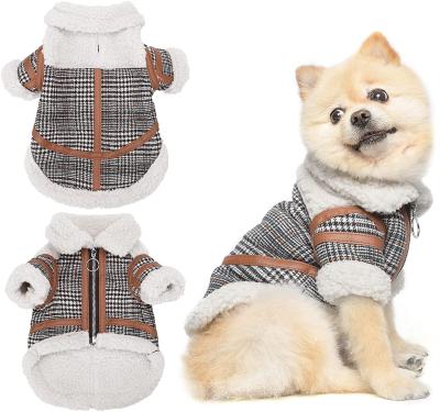 China Sustainable Pet Winter Jacket For Dog Composite Coat Pattern Dog Plaid Soft Warm Wool for sale