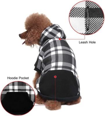 China Manufacturer Custom Multi Sizes Plaid Dog Hoodie Pet Coat Winter Sustainable Clothes for sale