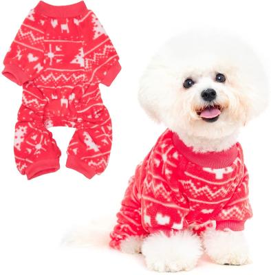 China Custom Soft Multi Size Sustainable And Elastic Winter Factory Dog Fleece Thermal Dog Clothes Pajamas for sale