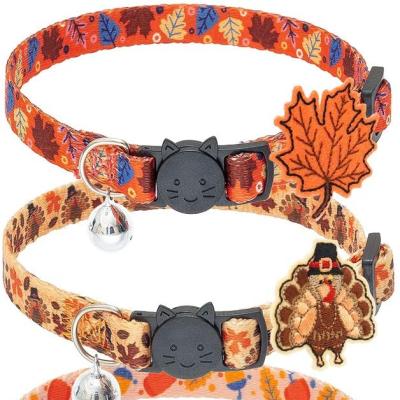 China Cute Decoration DETACHED Cat Accessories Collar Part of Autumn Style Pattern Print Break for sale