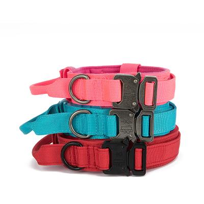 China Wholesale Tactical Durable Military Nylon Adjustable Collar Stocked Dog Collar Training Dog Collar For Large Dogs K9 for sale