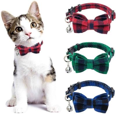 China 2020 Quality Cotton New Sweet Christmas Pet Guaranteed DETACHED Bow Tie Collar for sale